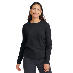 Women's Soft Merino Long Sleeve Tee - True Black