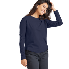 Women's Soft Merino Long Sleeve Tee - Deep Navy