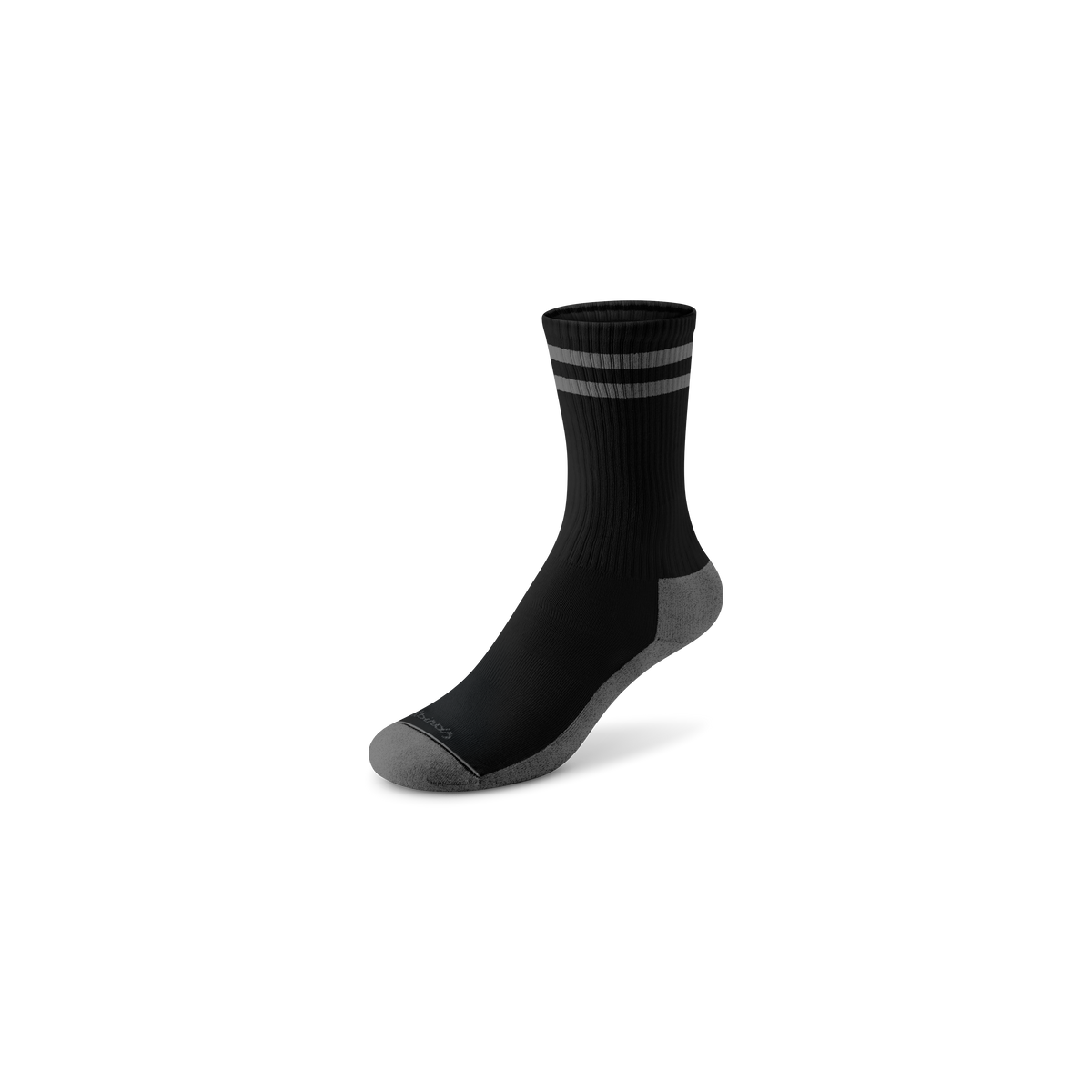 Anytime Crew Sock - Natural Black/Dark Grey Stripe